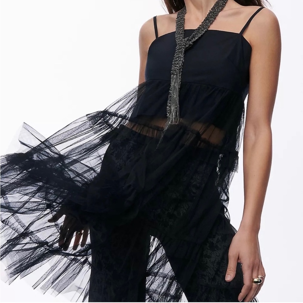 NWT Anthropologie Maeve Tiered Tulle Tunic S